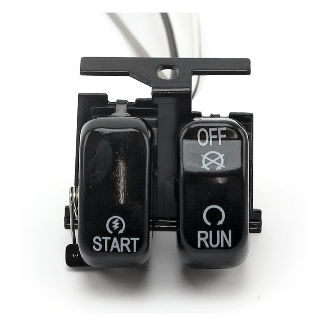 Run/Off/Start, handlebar switch set. Black