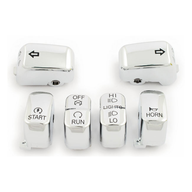 HANDLEBAR SWITCH CAP KIT, CHROME