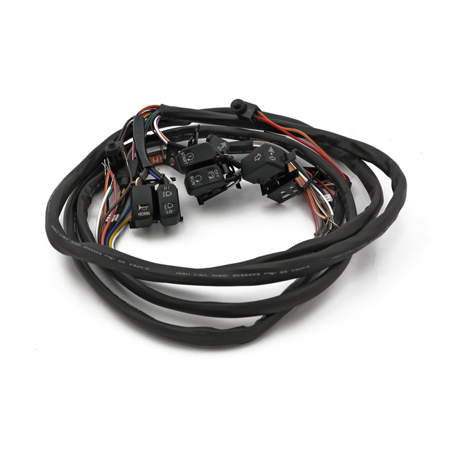 Handlebar switch & wiring kit. Radio. Black