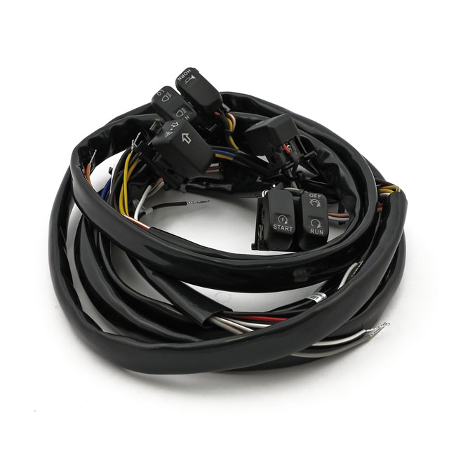 Handlebar switch & wiring kit. Standard. Black
