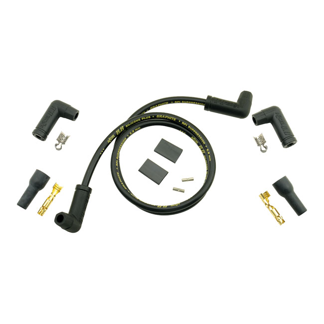 Accel, universal 8.8mm spark plug wire set. Black