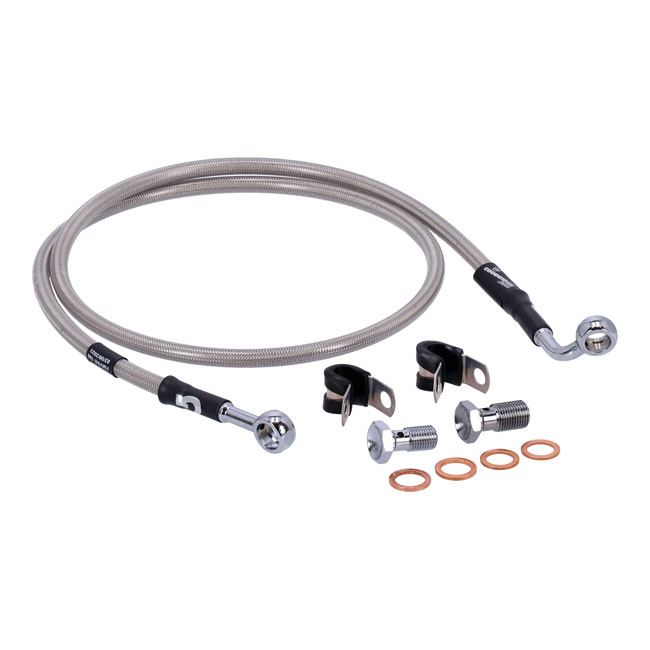 Goodridge brake line front, stainless clear coated