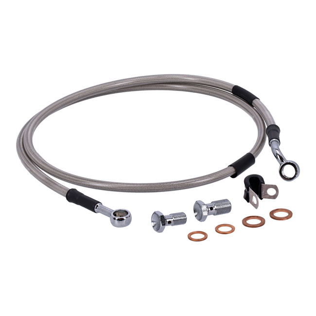 Goodridge brake line front, stainless clear coated