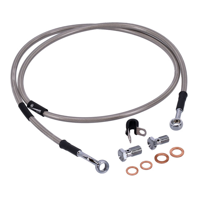 Goodridge brake line front, stainless clear coated