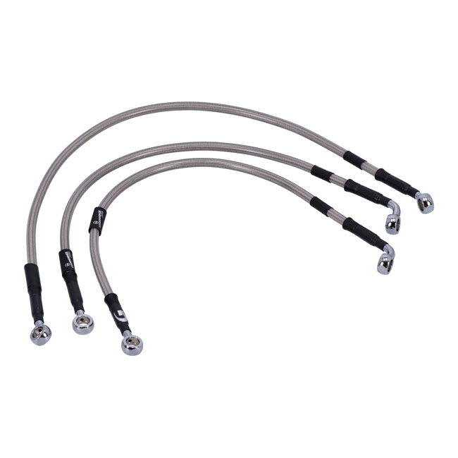 Goodridge brake line front, stainless clear coated