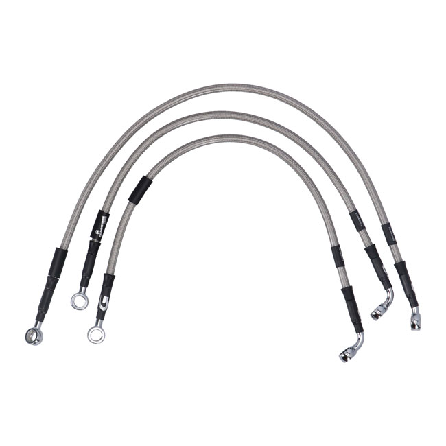 Goodridge brake line front, stainless clear coated