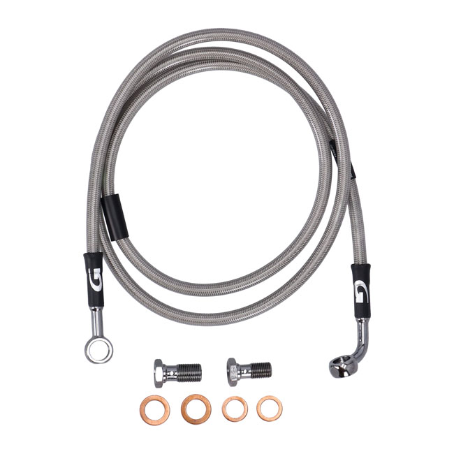 Goodridge brake line front, stainless clear coated