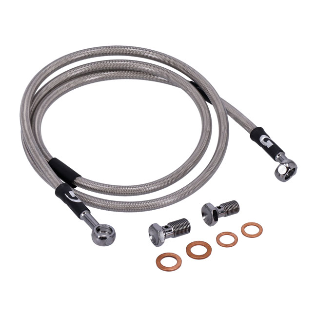 Goodridge brake line front, stainless clear coated