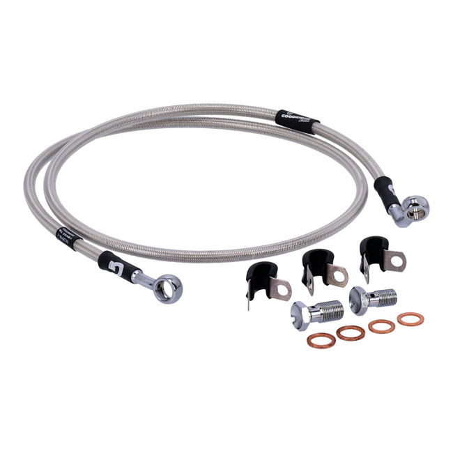 Goodridge brake line front, stainless clear coated
