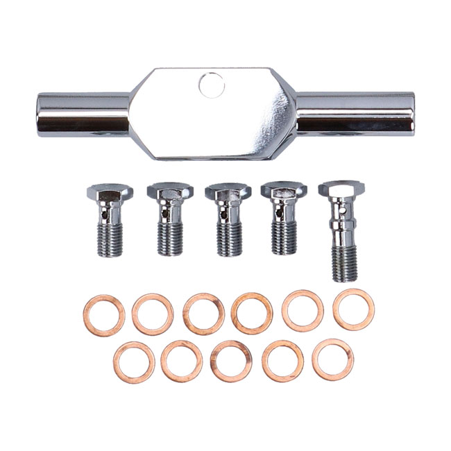 Goodridge brake line front, stainless clear coated