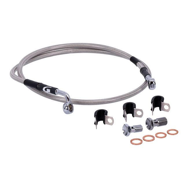 Goodridge brake line front, stainless clear coated