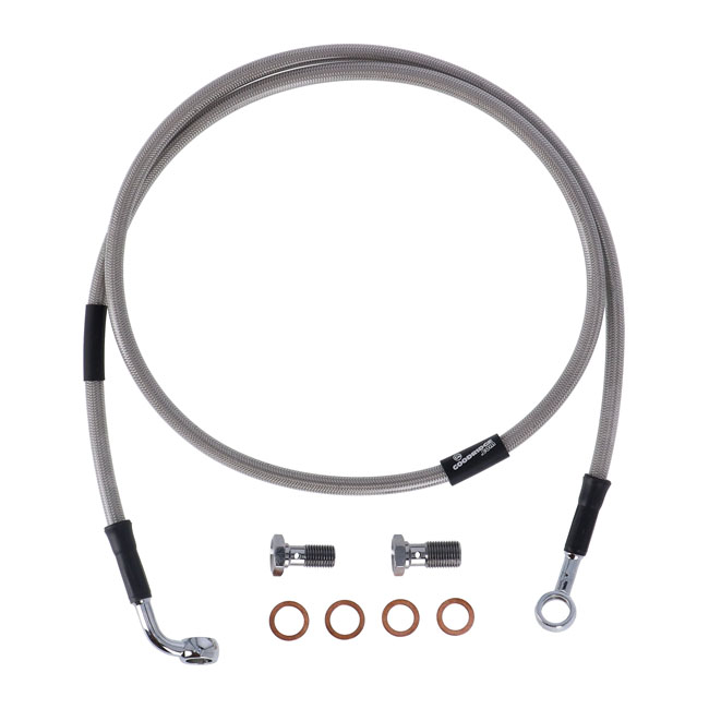Goodridge brake line front, stainless clear coated