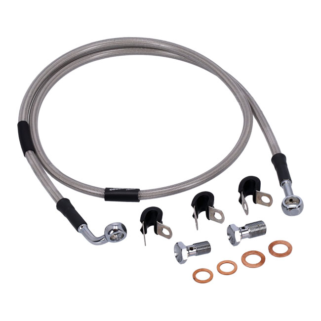 Goodridge brake line front, stainless clear coated