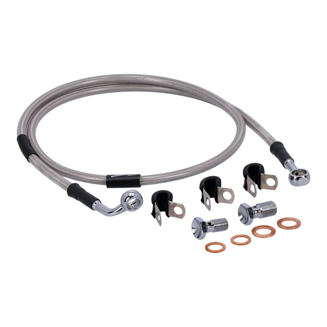 Goodridge brake line front, stainless clear coated
