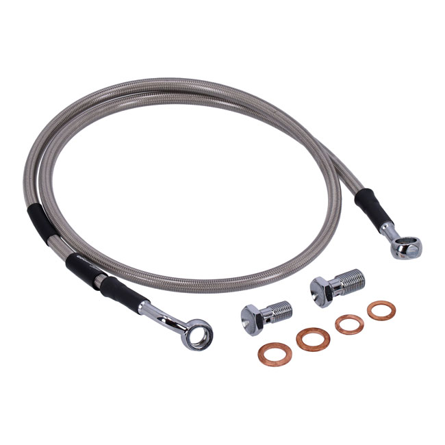 Goodridge brake line front, stainless clear coated