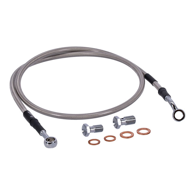 Goodridge brake line front, stainless clear coated