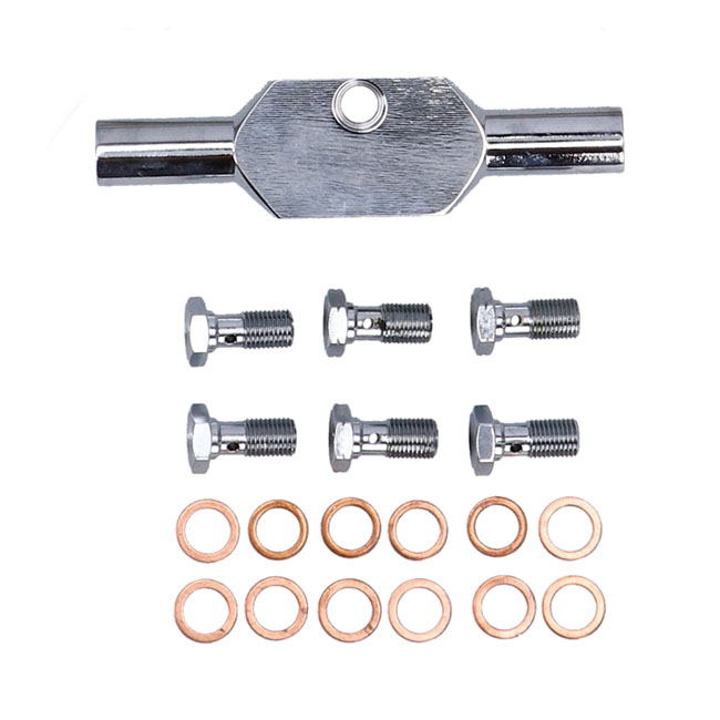 Goodridge brake line front, stainless clear coated