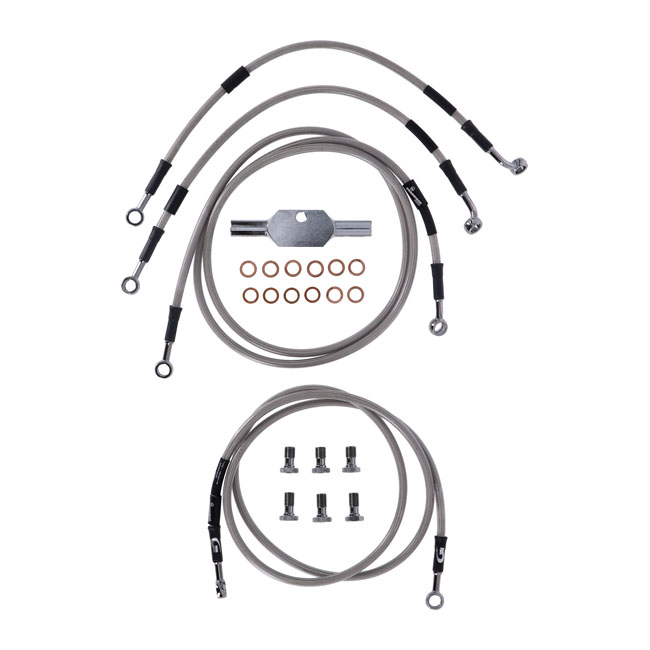 Goodridge brake line front, stainless clear coated