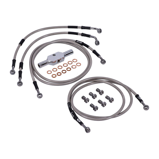 Goodridge brake line front, stainless clear coated