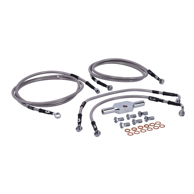 Goodridge brake line front, stainless clear coated