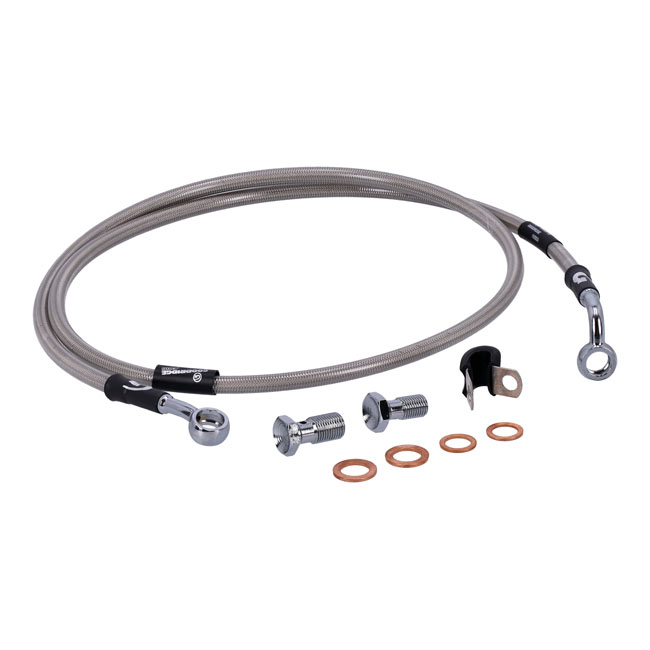 Goodridge brake line front, stainless clear coated