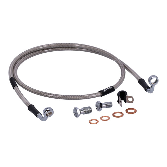Goodridge brake line front, stainless clear coated