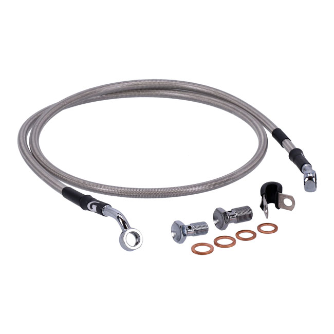 Goodridge brake line front, stainless clear coated