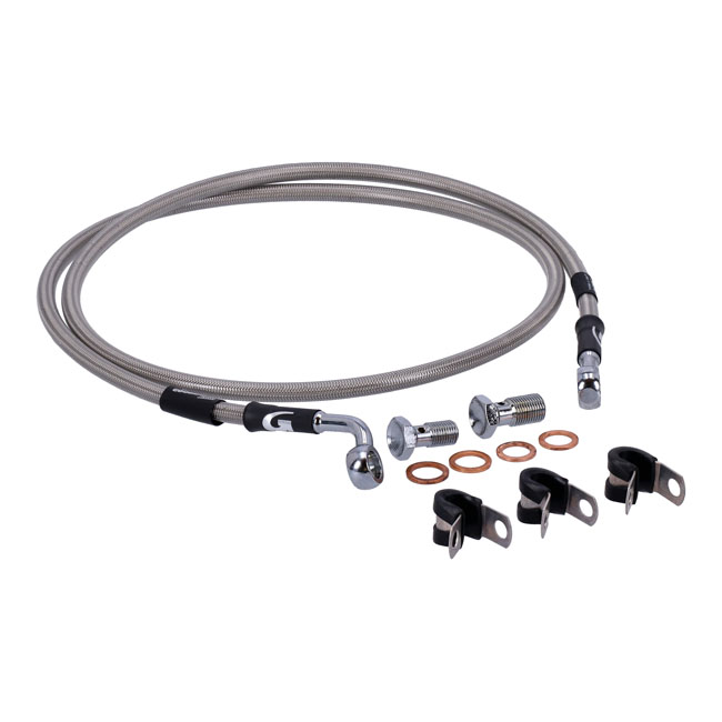 Goodridge brake line front, stainless clear coated