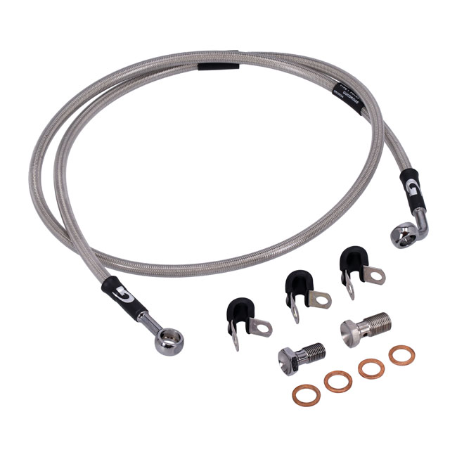 Goodridge brake line front, stainless clear coated