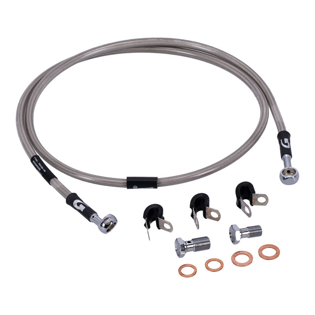 Goodridge brake line front, stainless clear coated