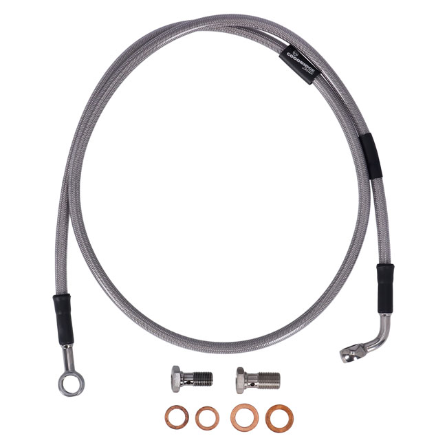 Goodridge brake line front, stainless clear coated
