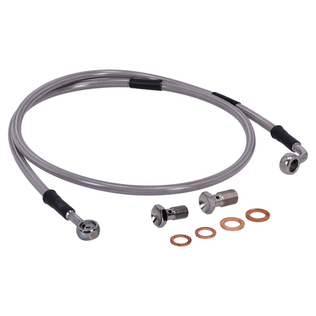 Goodridge brake line front, stainless clear coated