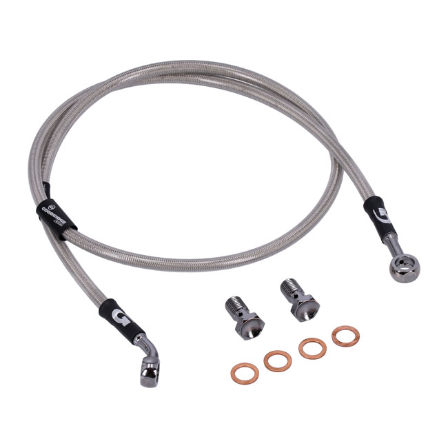 Goodridge brake line front, stainless clear coated