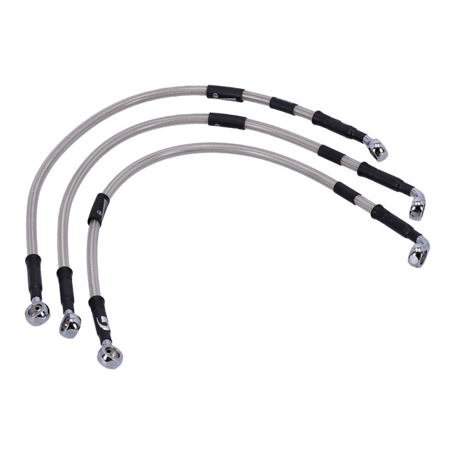 Goodridge brake line front, stainless clear coated