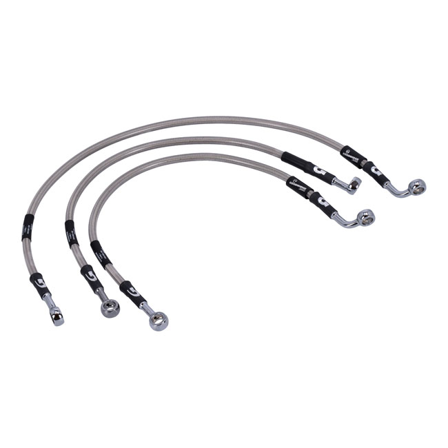 Goodridge brake line front, stainless clear coated
