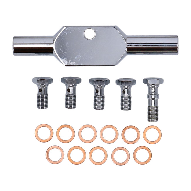 Goodridge brake line front, stainless clear coated