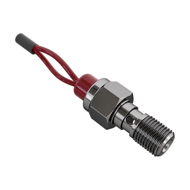 Goodridge, M10 x 1.00 banjo brake switch. Stainless