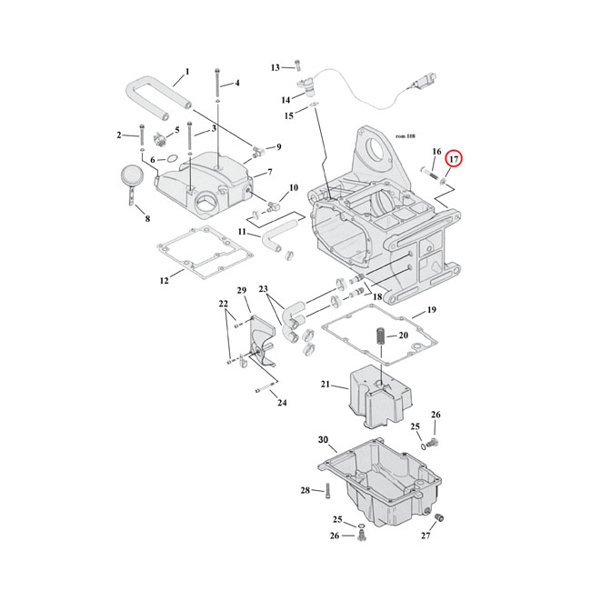 Hex bolt, flanged. Transmission to engine