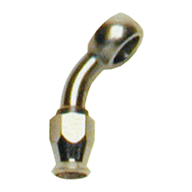 Goodridge, 3/8" (10mm) banjo fitting 45 degree bend. SS