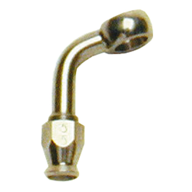 Goodridge, 3/8" (10mm) banjo fitting 70 degree bend. Chrome