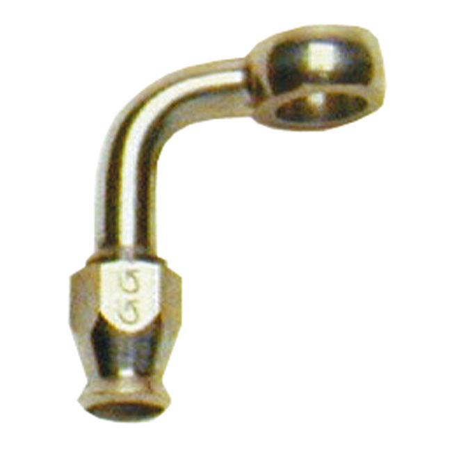 Goodridge, 3/8" (10mm) banjo fitting 90 degree bend. SS