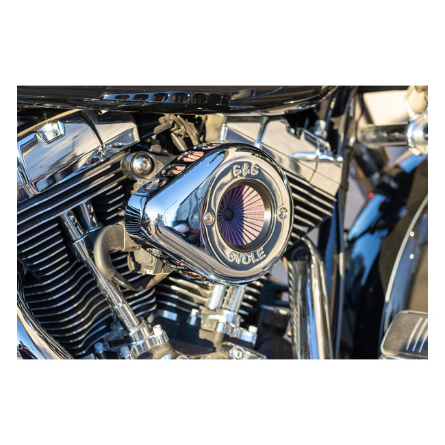 S&S, 'Air Stinger Stealth' air cleaner kit. Teardrop, chrome