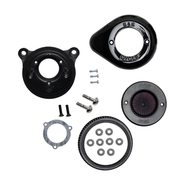 S&S, 'Air Stinger Stealth' air cleaner kit. Teardrop, black