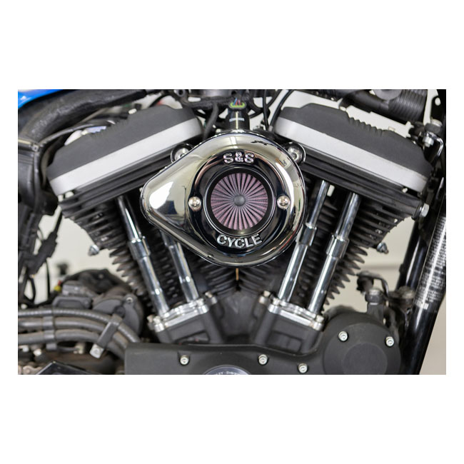 S&S, 'Air Stinger Stealth' air cleaner kit. Teardrop, chrome