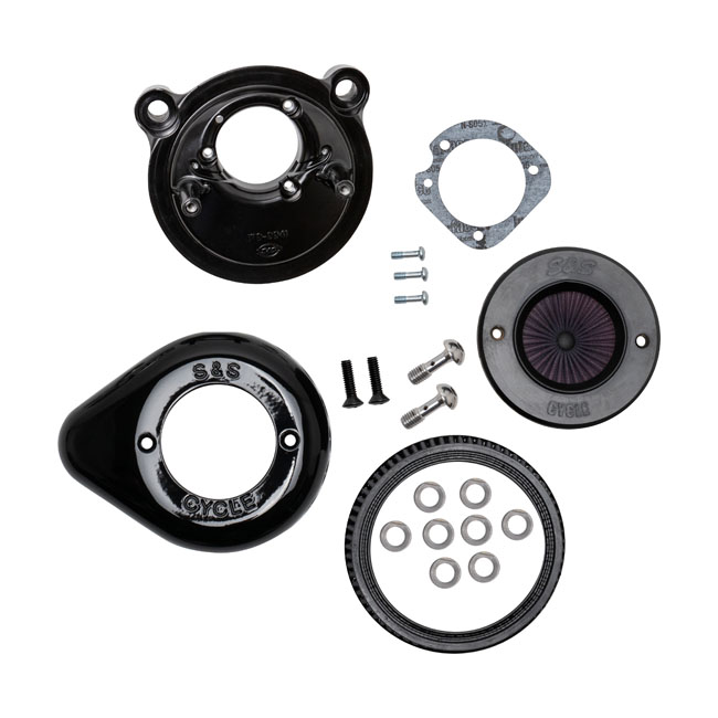 S&S, 'Air Stinger Stealth' air cleaner kit. Teardrop, black
