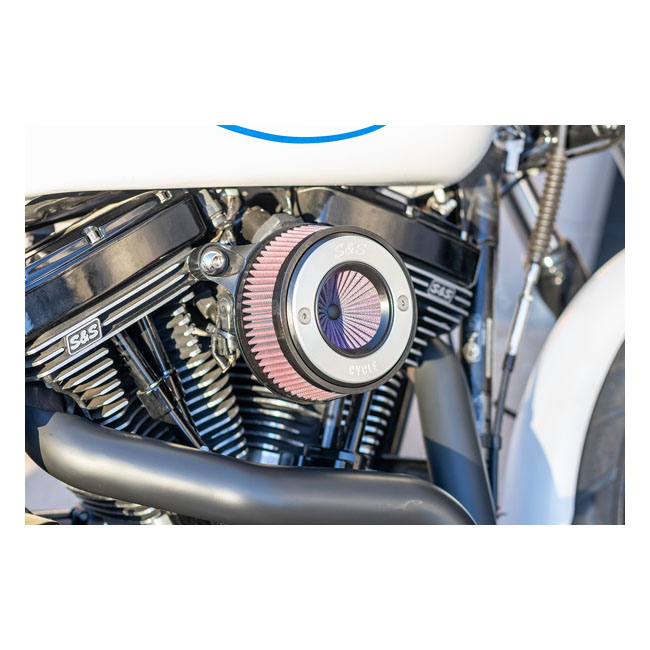 S&S, 'Air Stinger Stealth' air cleaner kit. Alu trim ring