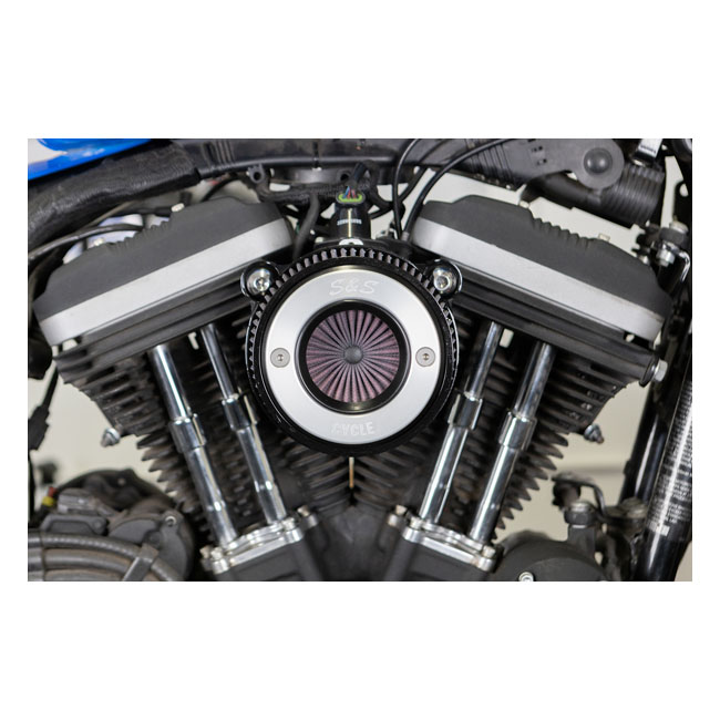 S&S, 'Air Stinger Stealth' air cleaner kit. Alu trim ring