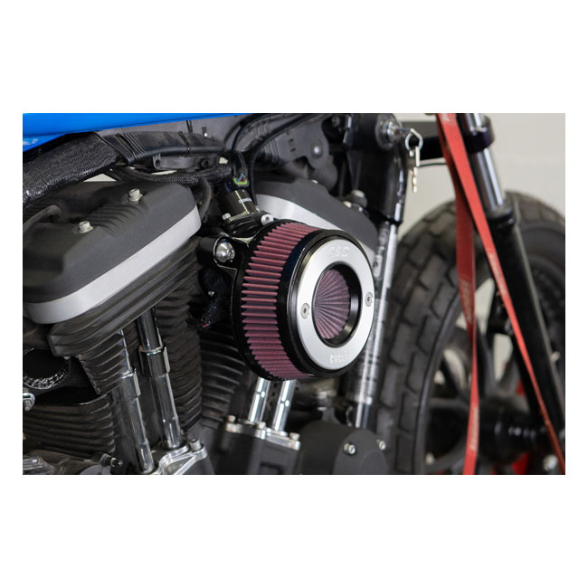 S&S, 'Air Stinger Stealth' air cleaner kit. Alu trim ring