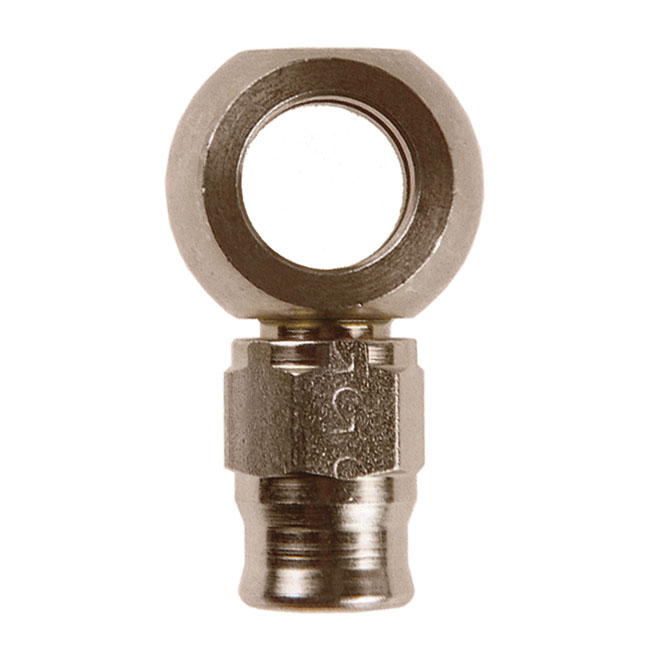 Goodridge, 3/8" (10mm) banjo fitting short neck. Stainless