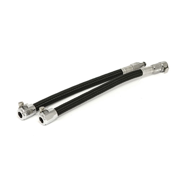 Goodridge, QD bränsle crossover line svart flätat textile